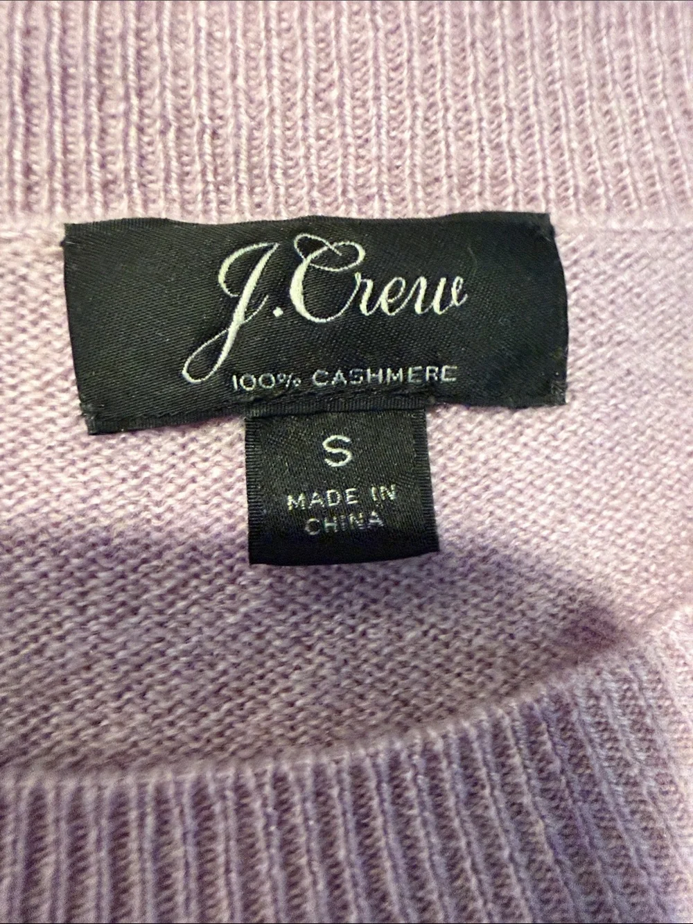 J. Crew Soft Lavender Cashmere Crewneck Sweater